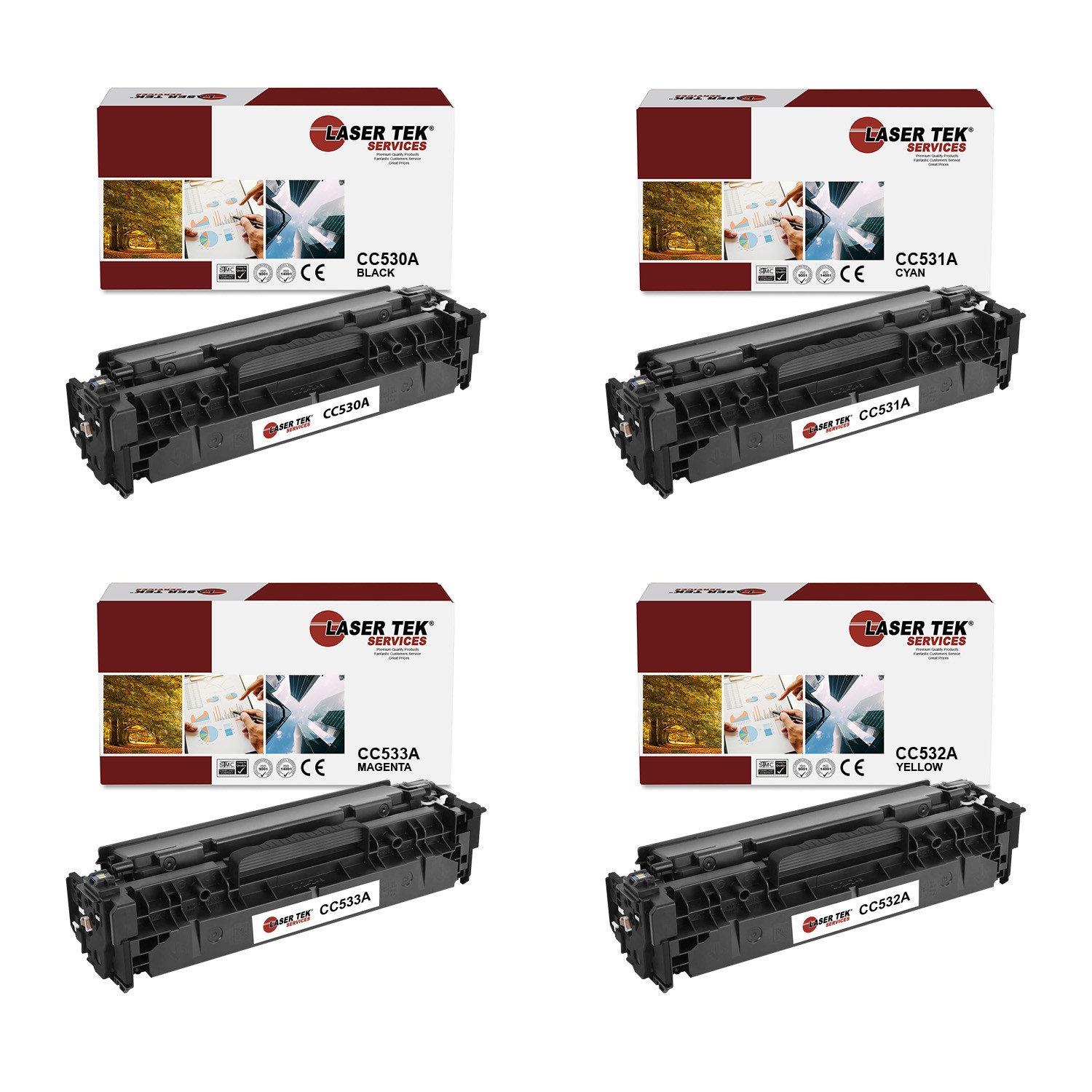 4Pk LTS 304A B C M Y Compatible for HP LaserJet CP2025 CP2025n Toner Cartridge