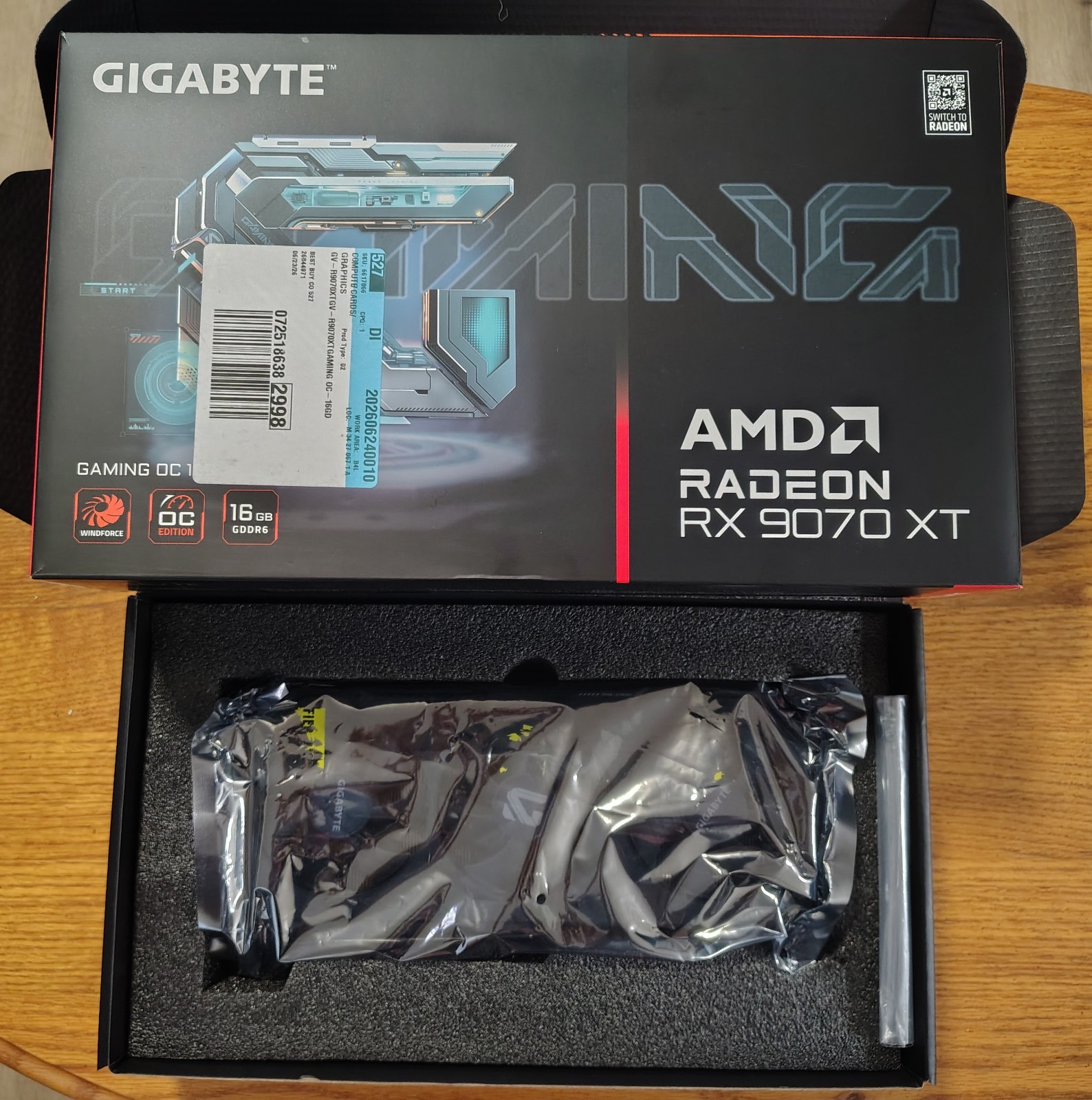 Gigabyte Radeon RX 9070 XT Gaming OC 16GB Graphics Card Barely Used With Box