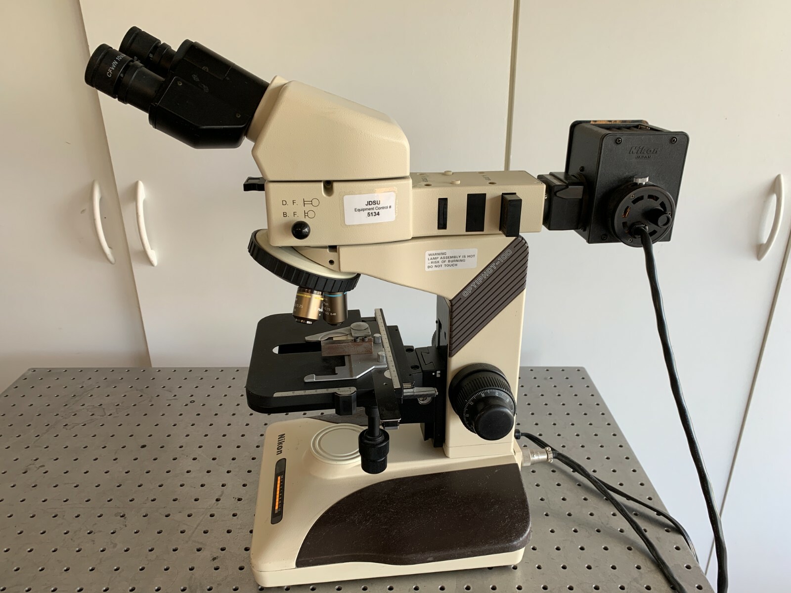Nikon Optiphot-100 Microscope with 2 objective Lenses 