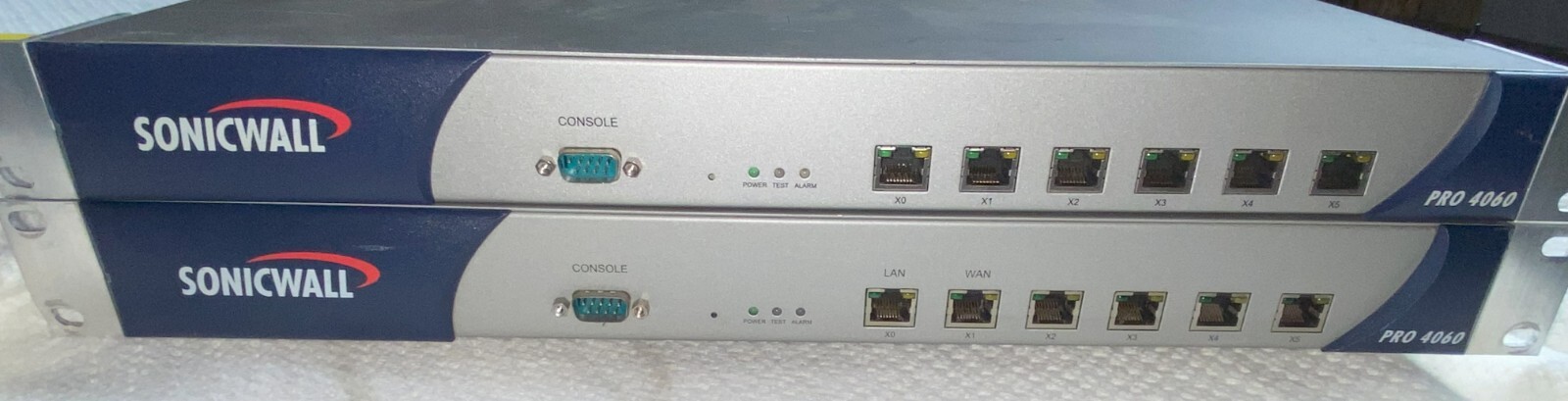 Set o 2 Sonicwall Pro 4060 Firewall and VPN Network Security Appliance w/ Rack E