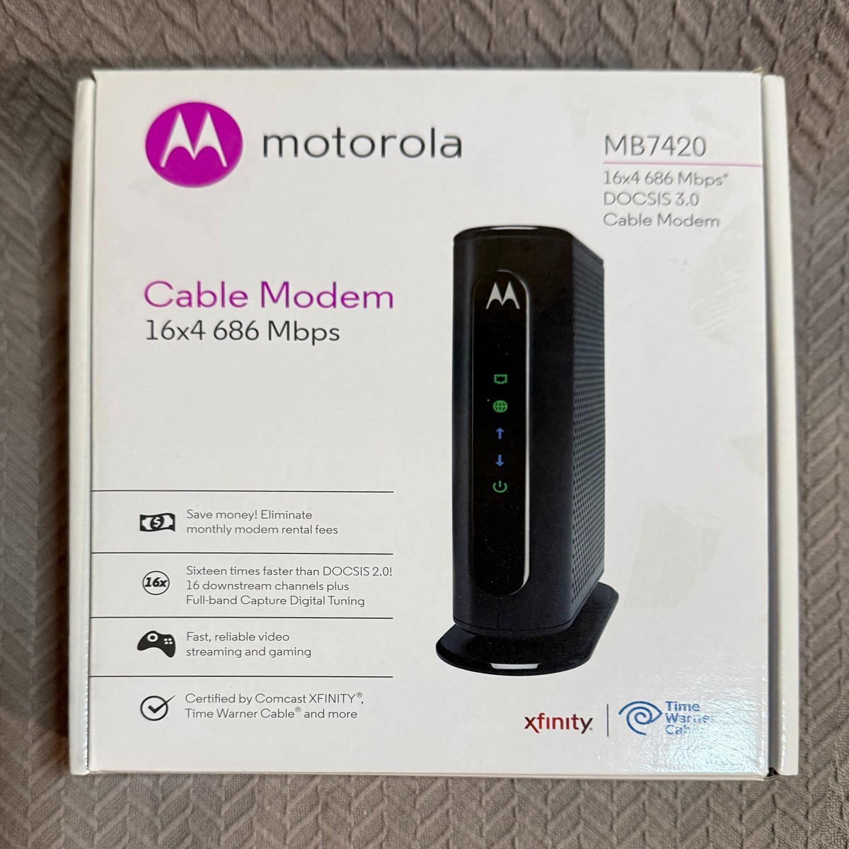 Motorola MB7420 Cable Modem - 16x4 686 Mbps DOCSIS 3.0