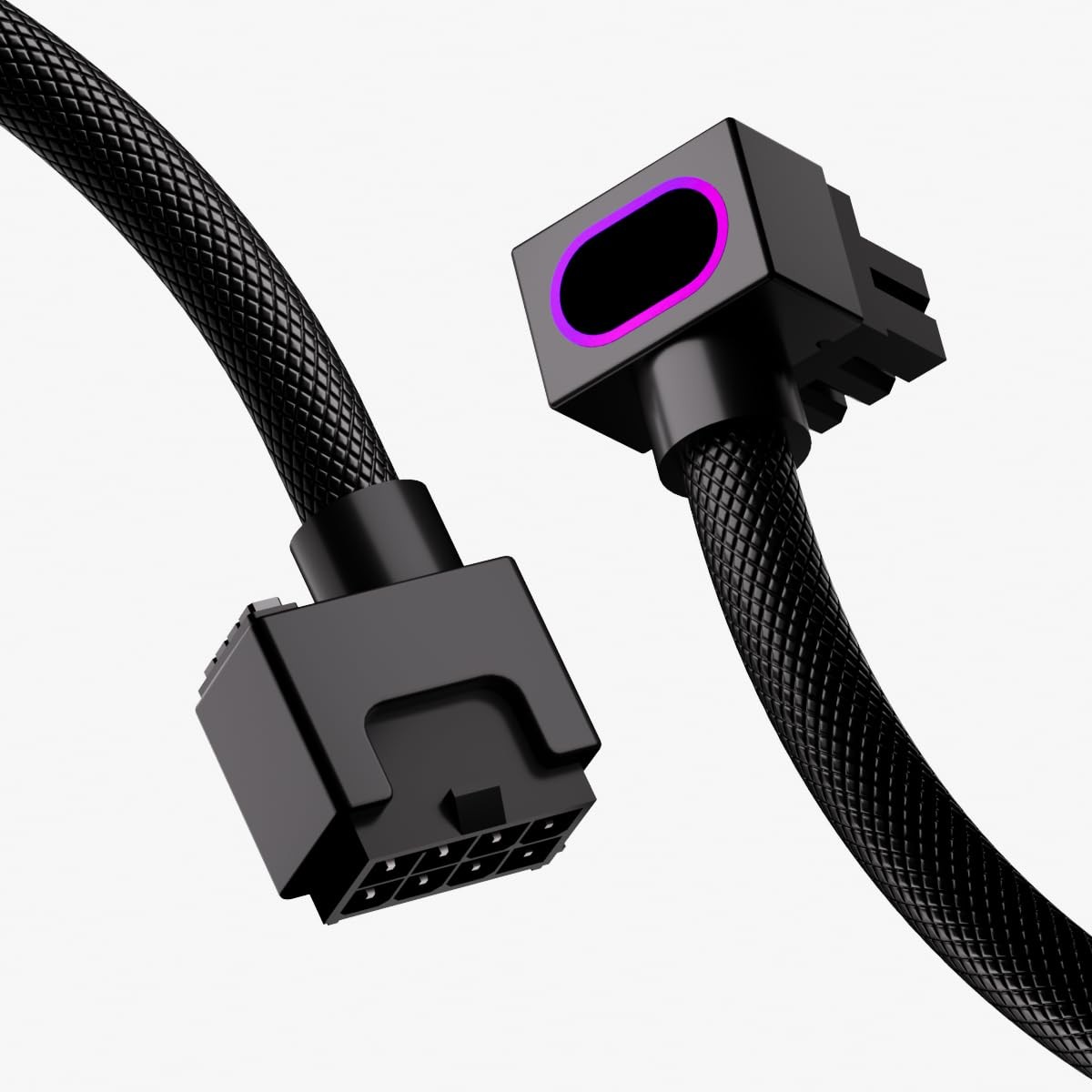 8PIN GPU Extension Cable ARGB PC 5V 3Pin 18AWG 90 RightAngle 30CM Black