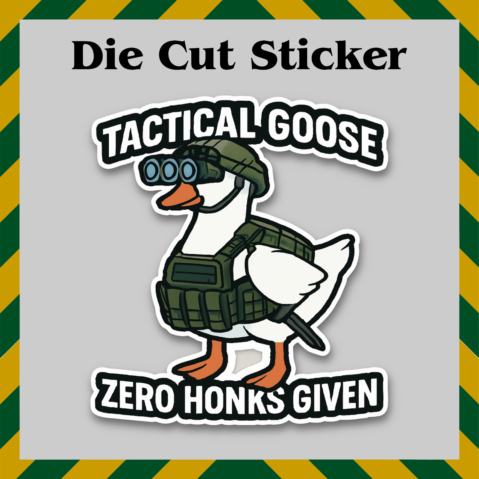 Tactical Serious Goose Sticker, Funny Waterproof Die-Cut Vinyl Printed Decal