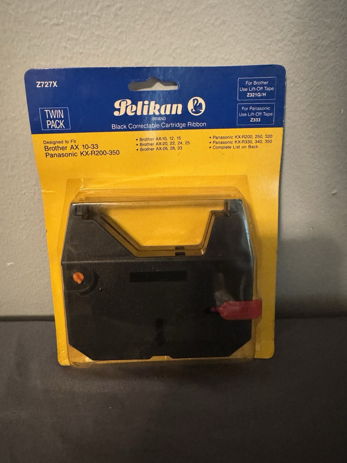 Pelikan Z727X Black Correctable Typewriter Ribbon Twin Pack Brother AX Panasonic