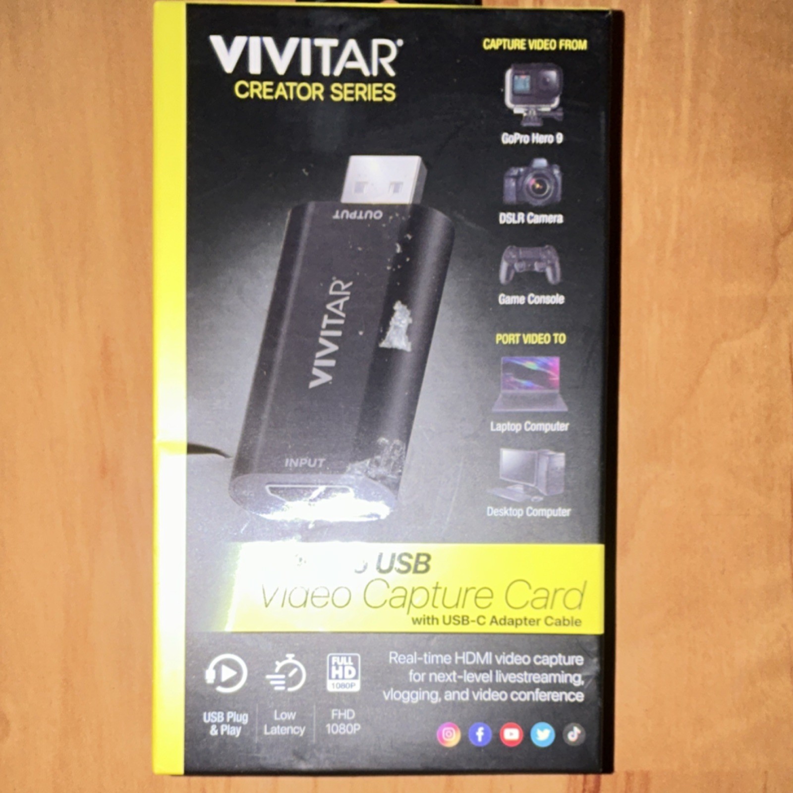 Vivitar Creator Series USB Video Capture Card USB-C Adapter HDMI 1080P 4K