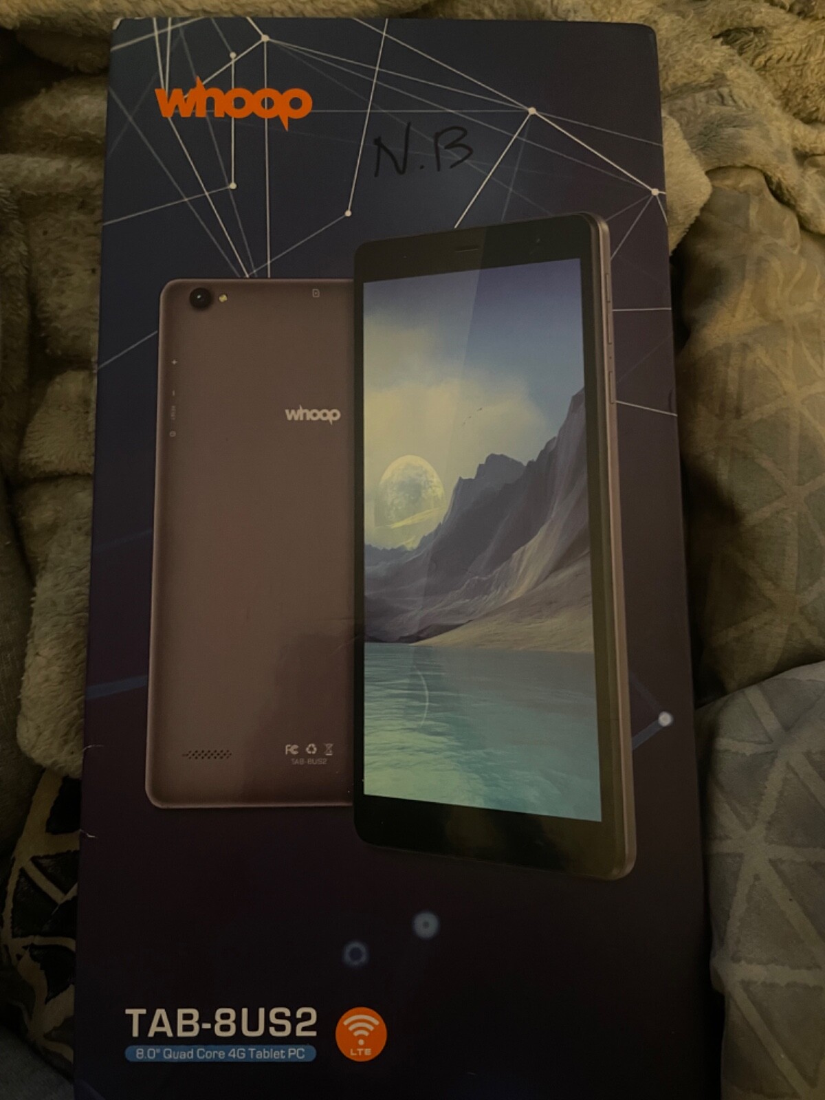 Whoop TAB-8US2 Android Tablet 8” NEVER USED, INCLUDES PROTECTIVE CASE BUNDLE