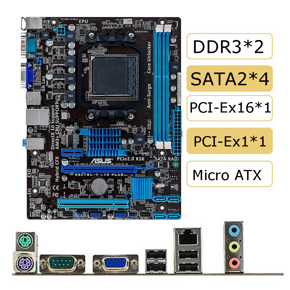 For ASUS M5A78L-M LX3 PLUS Socket AM3+ DDR3 VGA+COM PCI-E 2.0 Motherboard