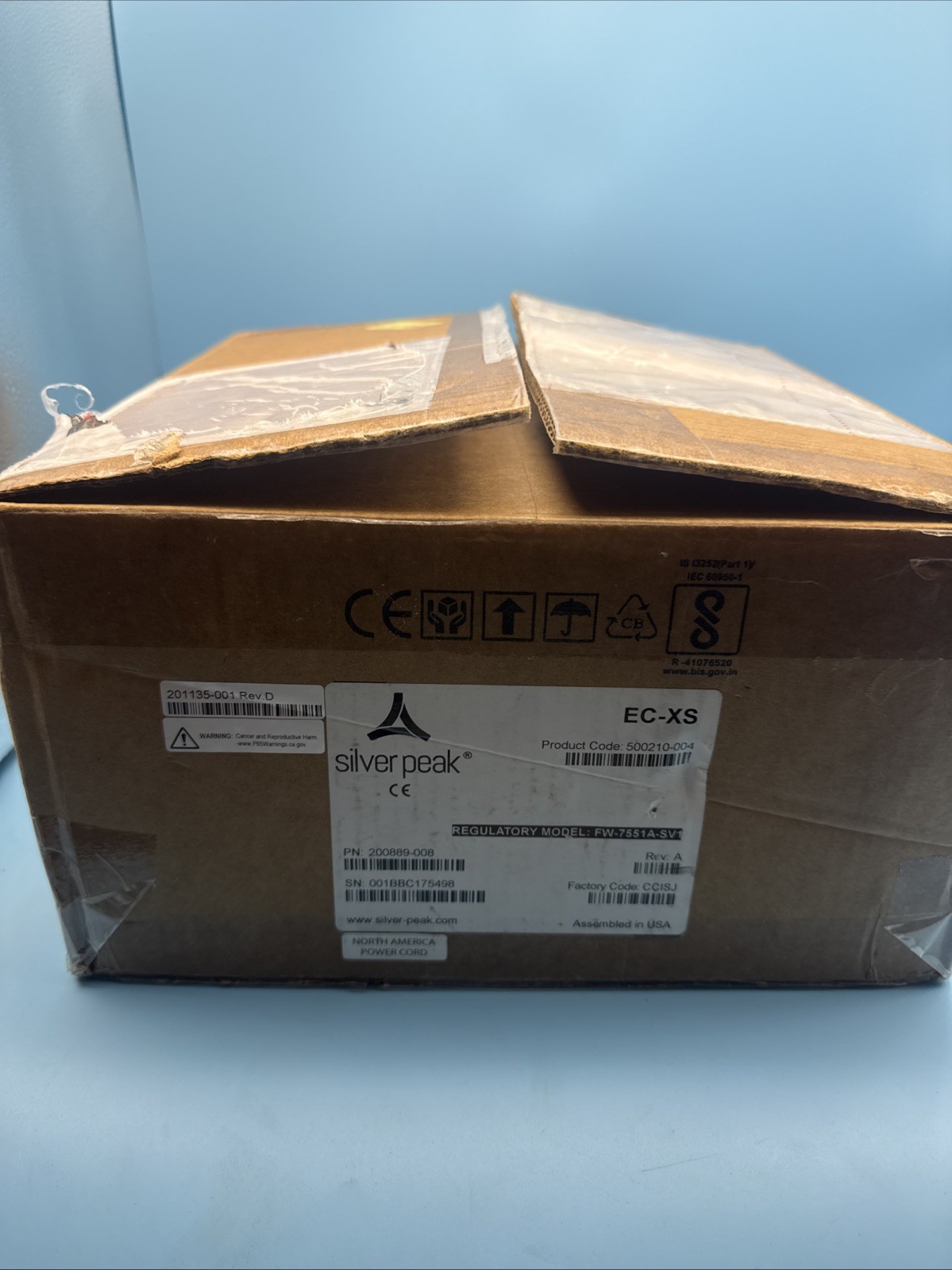 Silver Peak Systems: FW-7551A-SV1 EC-XS-Application Accelerator