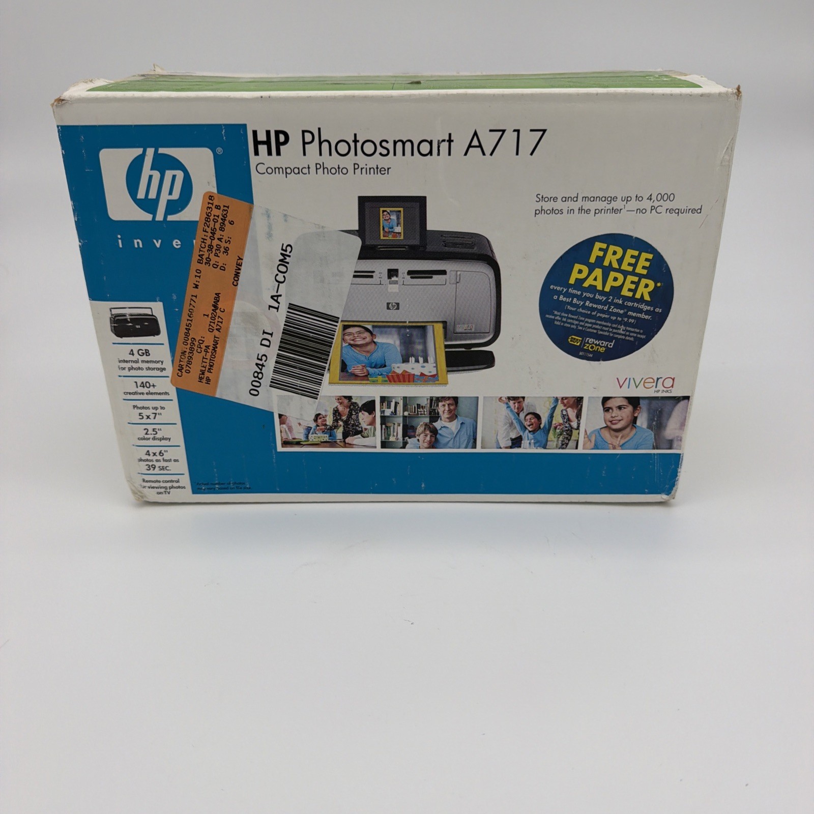 GENUINE HP PHOTOSMART A717 COMPACT PHOTO PRINTER UNUSED IN BOX