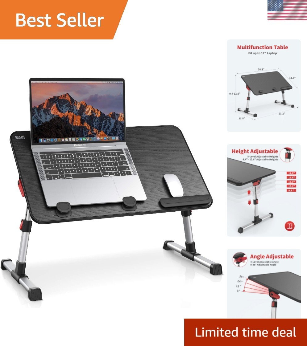Laptop Desk Table, Adjustable Laptop Stand, Portable Lap Desks with Foldable ...