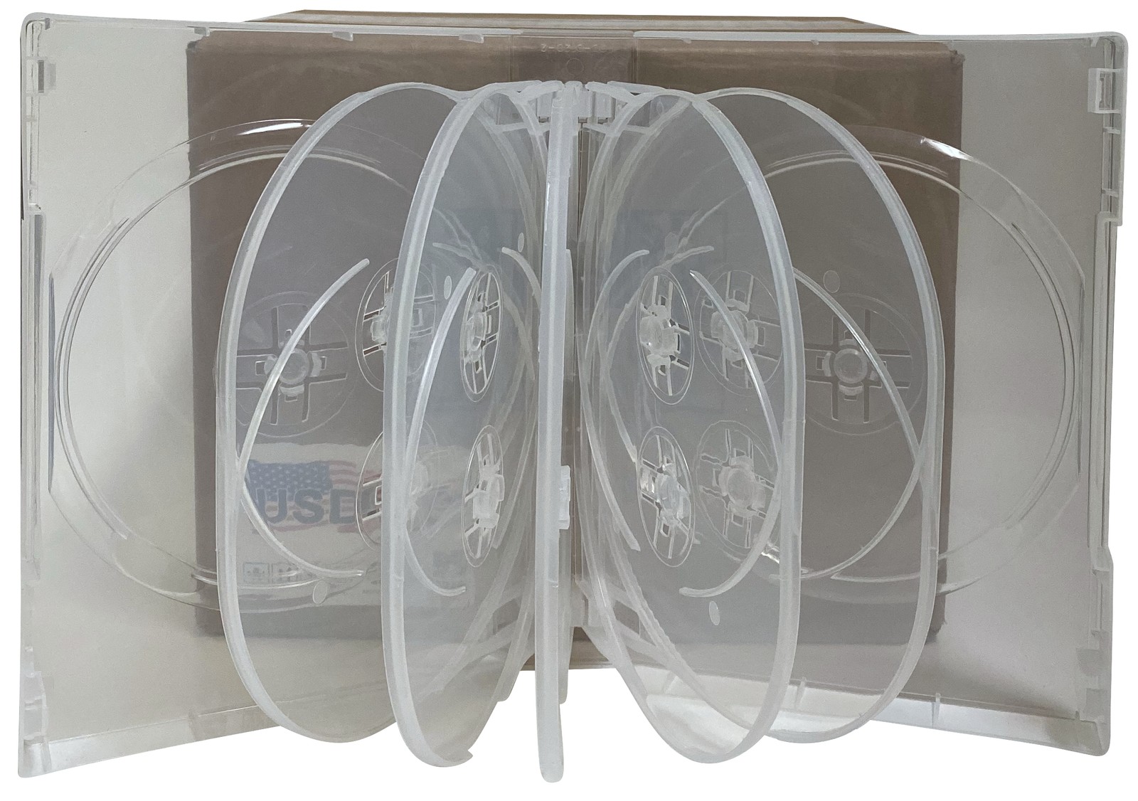 USDISC DVD Cases Chubby 39mm Economy, Duodecuple 12 Disc (Clear) Lot
