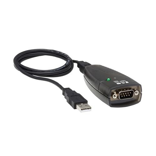 USB to Serial Adapter, PC Mac, USB-A to DB9 RS232 Male, 3 Ft Cable