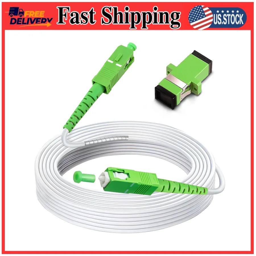 30ft SC/APC to SC/APC Armored Single Mode Fiber Optic Patch Cable 9/125um LSZH