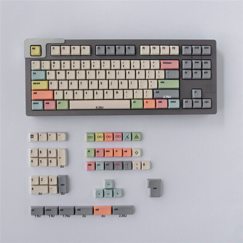 Canvas Color Keycap XDA Height PBT Sublimatio 134 Keycaps for Cherry MX Keyboard