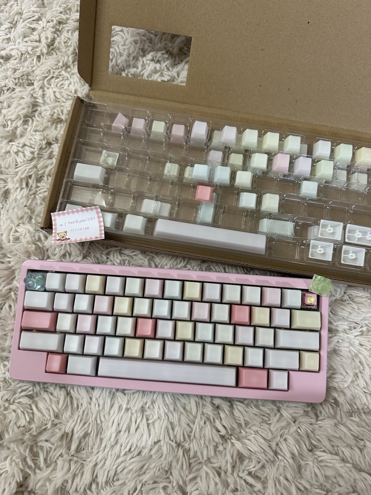 KBDfans Super cute Mechanical Keyboard d60 Lite HHKB gummy custom + jelly Pom