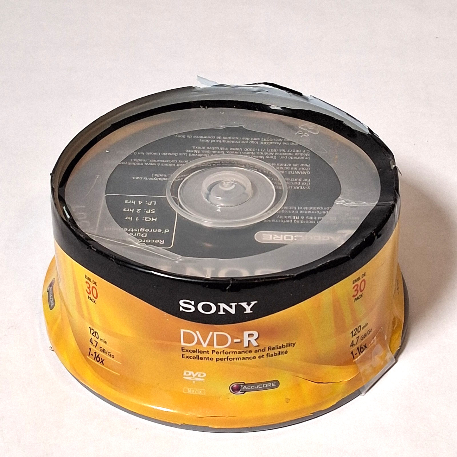Sony DVD-R 4.7GB 120 Min 16X DVD-R Blank Media Disc 30 Pack