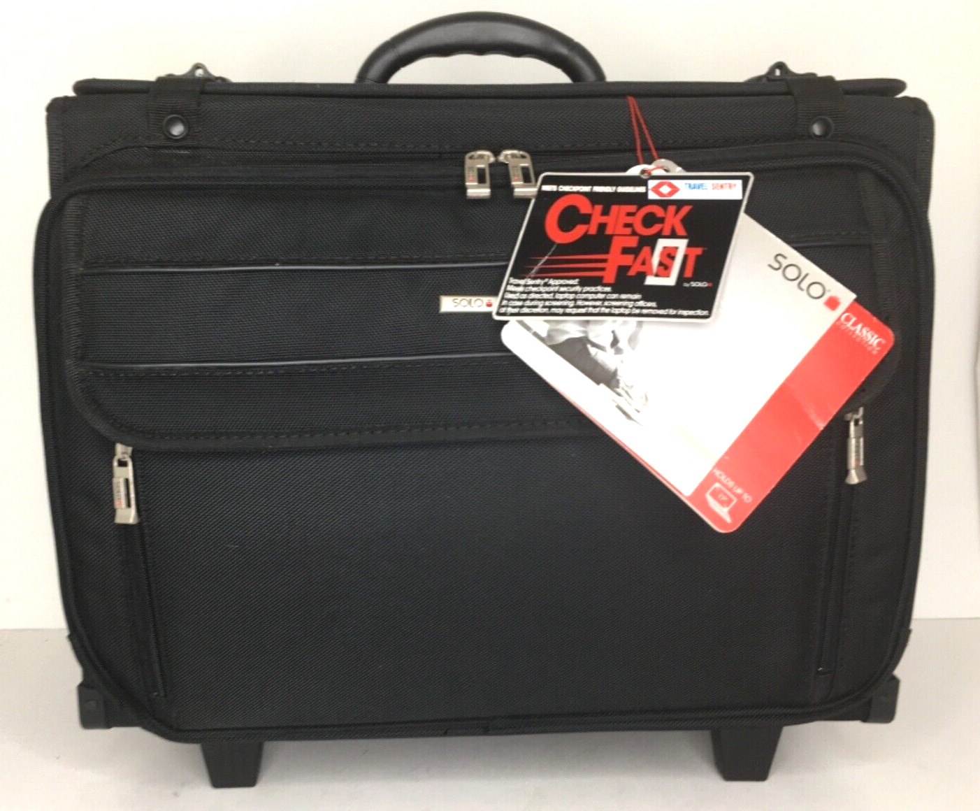 Solo Classic Collection B1514 Rolling Hard Side Catalog/Laptop Case, Black NEW