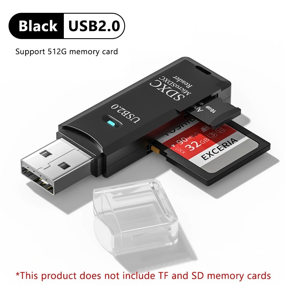 2PCS USB 3.0 Card Reader Micro SD TF Memory Adapter Flash Drive for Laptop PC