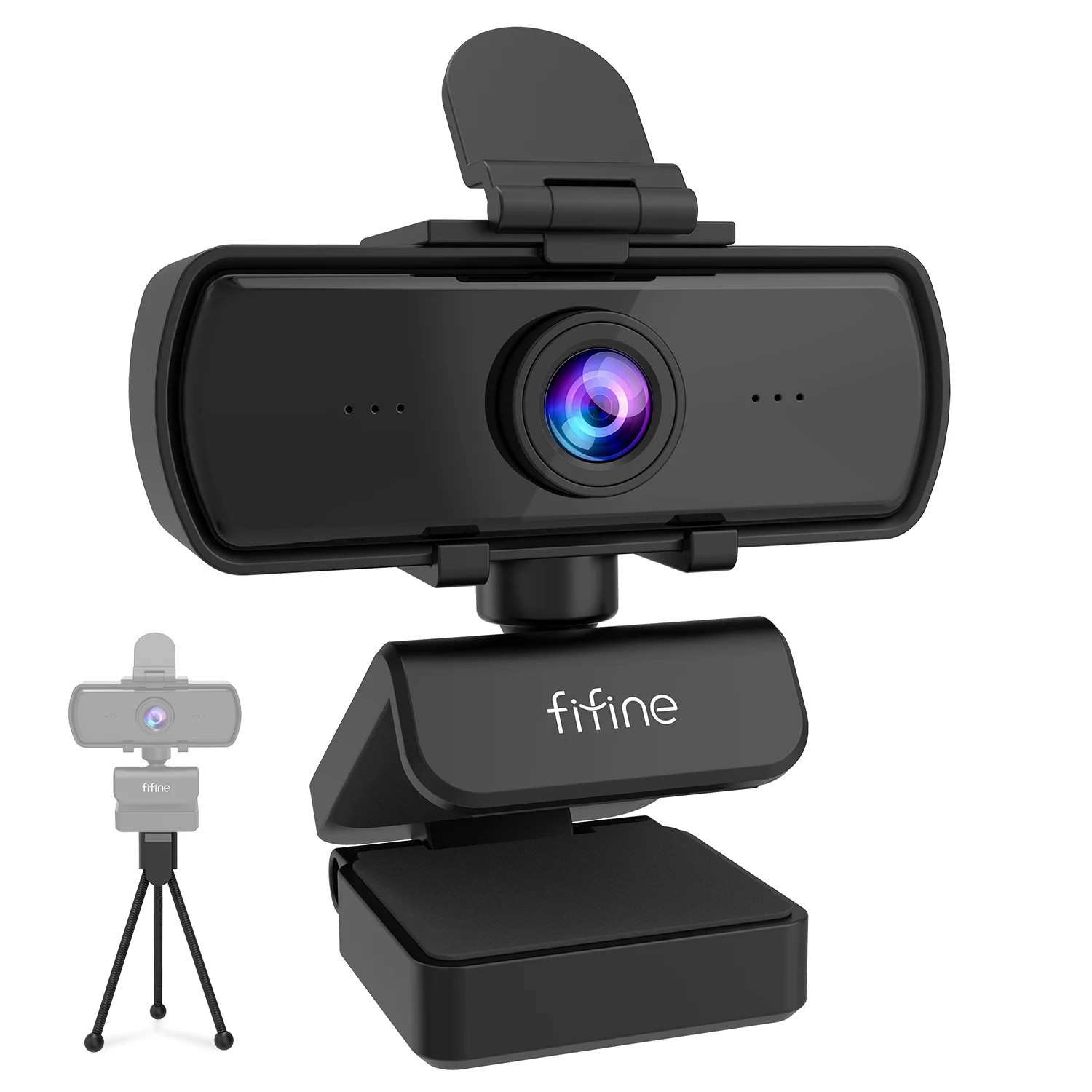 FIFINE 1440p Full HD PC Webcam with Microphone, tripod, for USB Desktop LaptoP T
