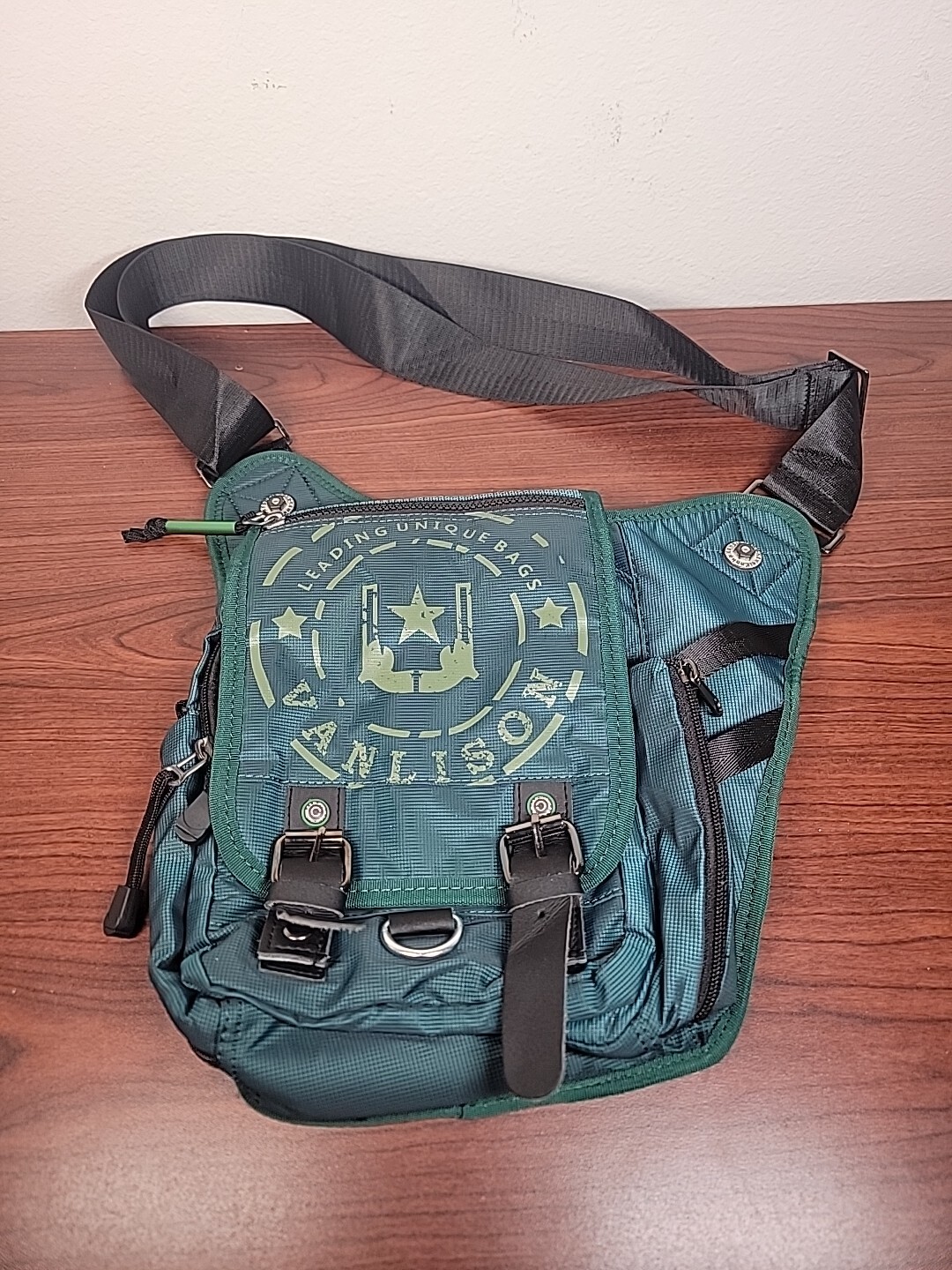 Vanlison Sling Bag Backpack Cross Body Messenger Shoulder Dark Green 