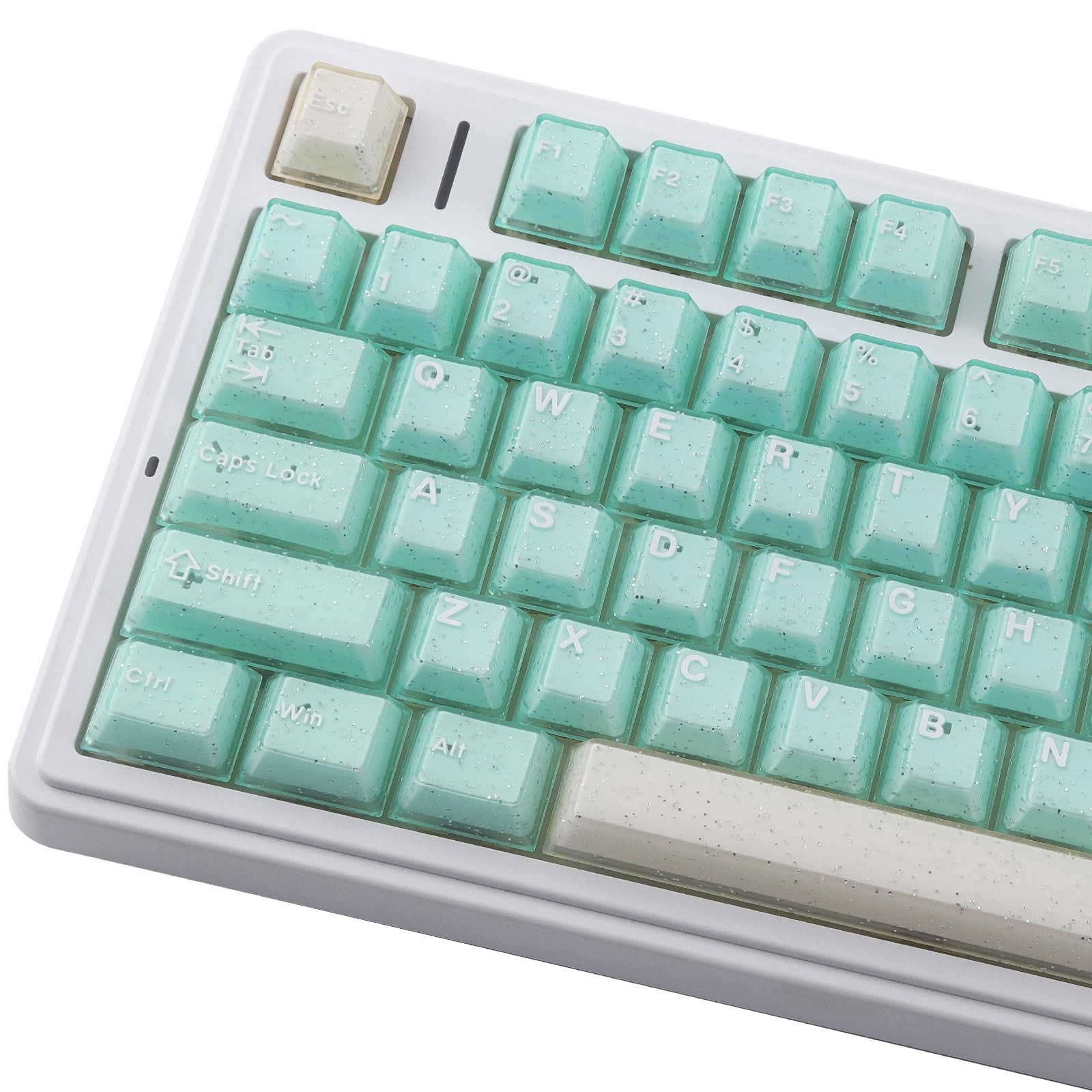 166 PCS Green PBT Custom Translucent Cherry Profile Crystal Jelly Keycap Set