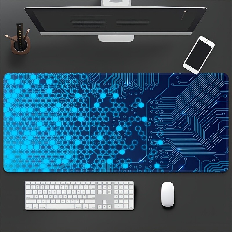 1pc Multi-Size Technology Sense Diamond Blue Line Mouse Pad Gaming Large Mouse
