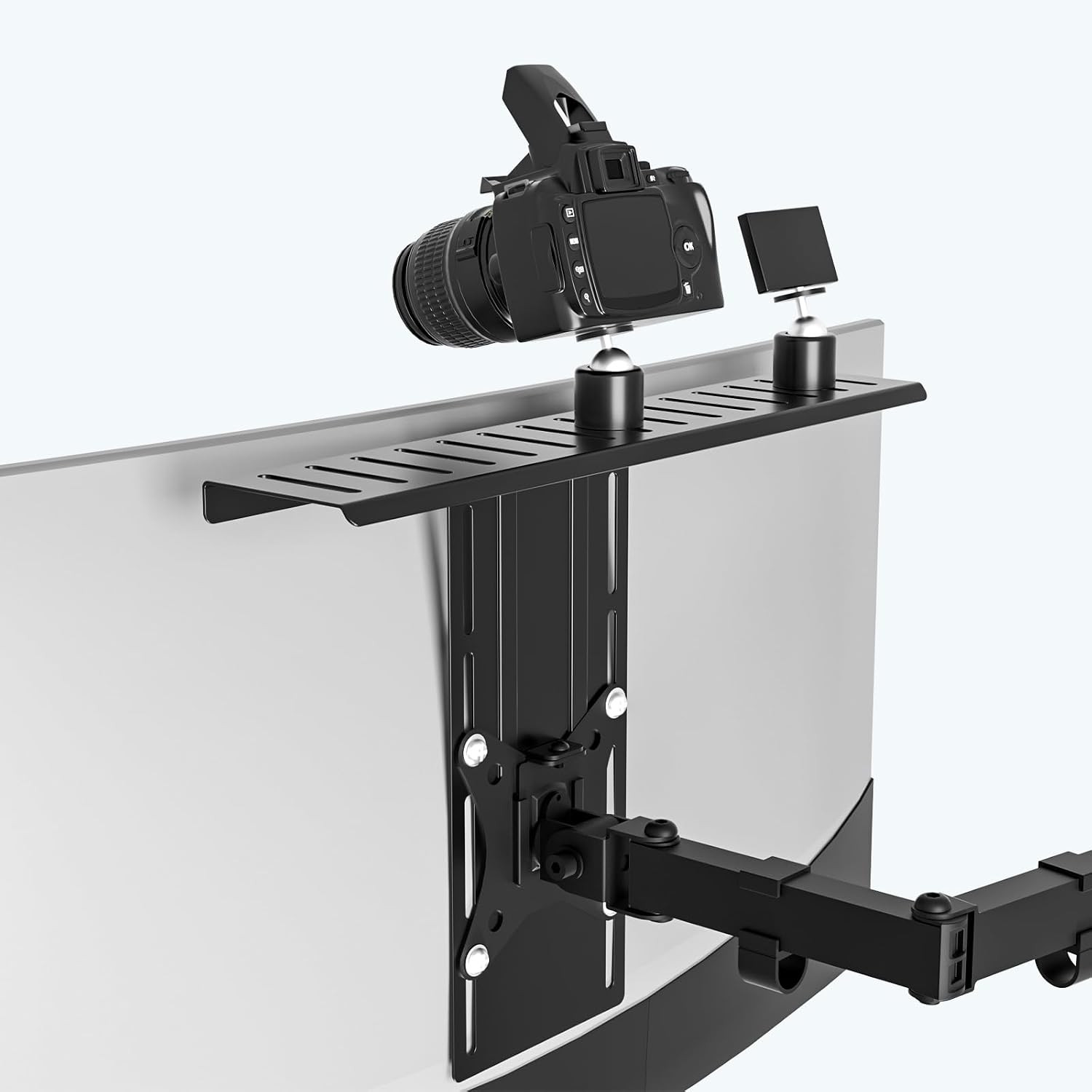 16 Inch VESA Monitor Mount Shelf for Streaming, Fits 100×100Mm VESA