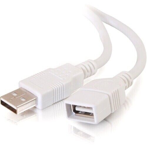 NEW C2G 19018 USB Extension Cable Data Transfer 6ft 2.0 M to F  White