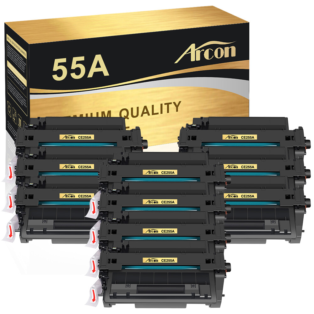 10 PK 55A CE255A Toner Cartridge Compatible with HP LaserJet P3010 P3015 P3015dn
