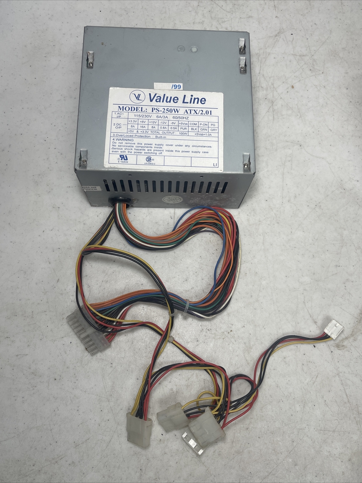 Value Line PS-250W ATX/2.01 Power Supply