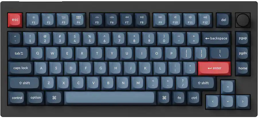 Keychron - V1 Max 75% Custom Wireless RGB Mechanical Keyboard - Black - VG READ