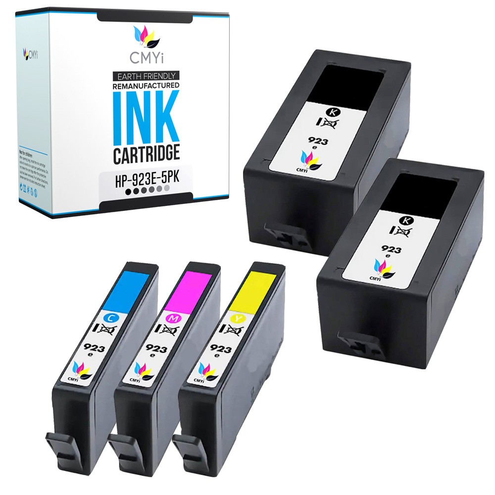 5-Pack CMYi Compatible 923e Printer Ink Cartridges for HP OfficeJet Pro 8138e