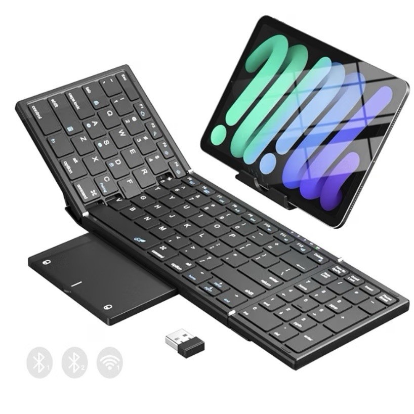 Omikamo Foldable Bluetooth Keyboard Touchpad Number Pad 13.5 Inch Open Box