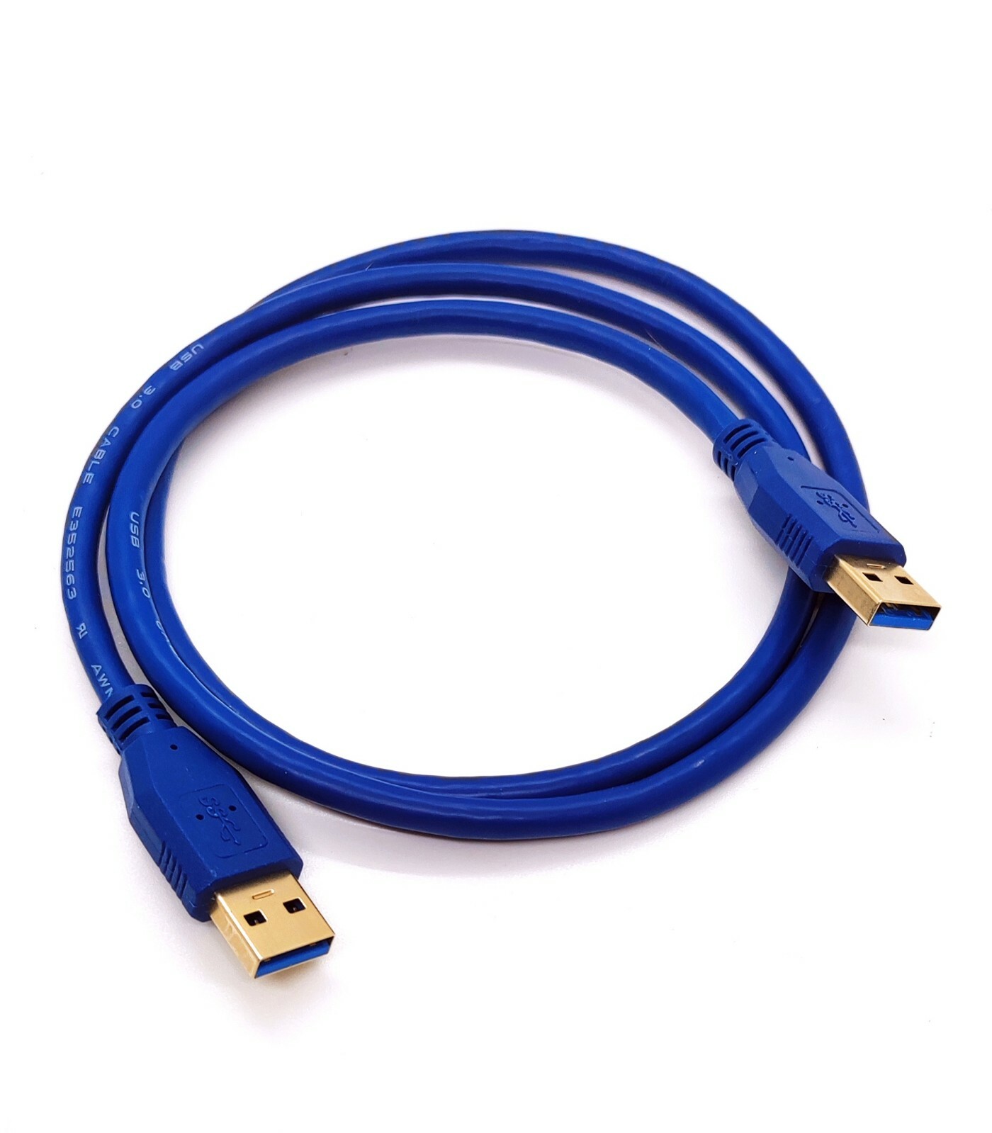 10Ft USB 3.0 Super Speed 4.8Gbps Gold Plate Type A Male to Male Cable Blue