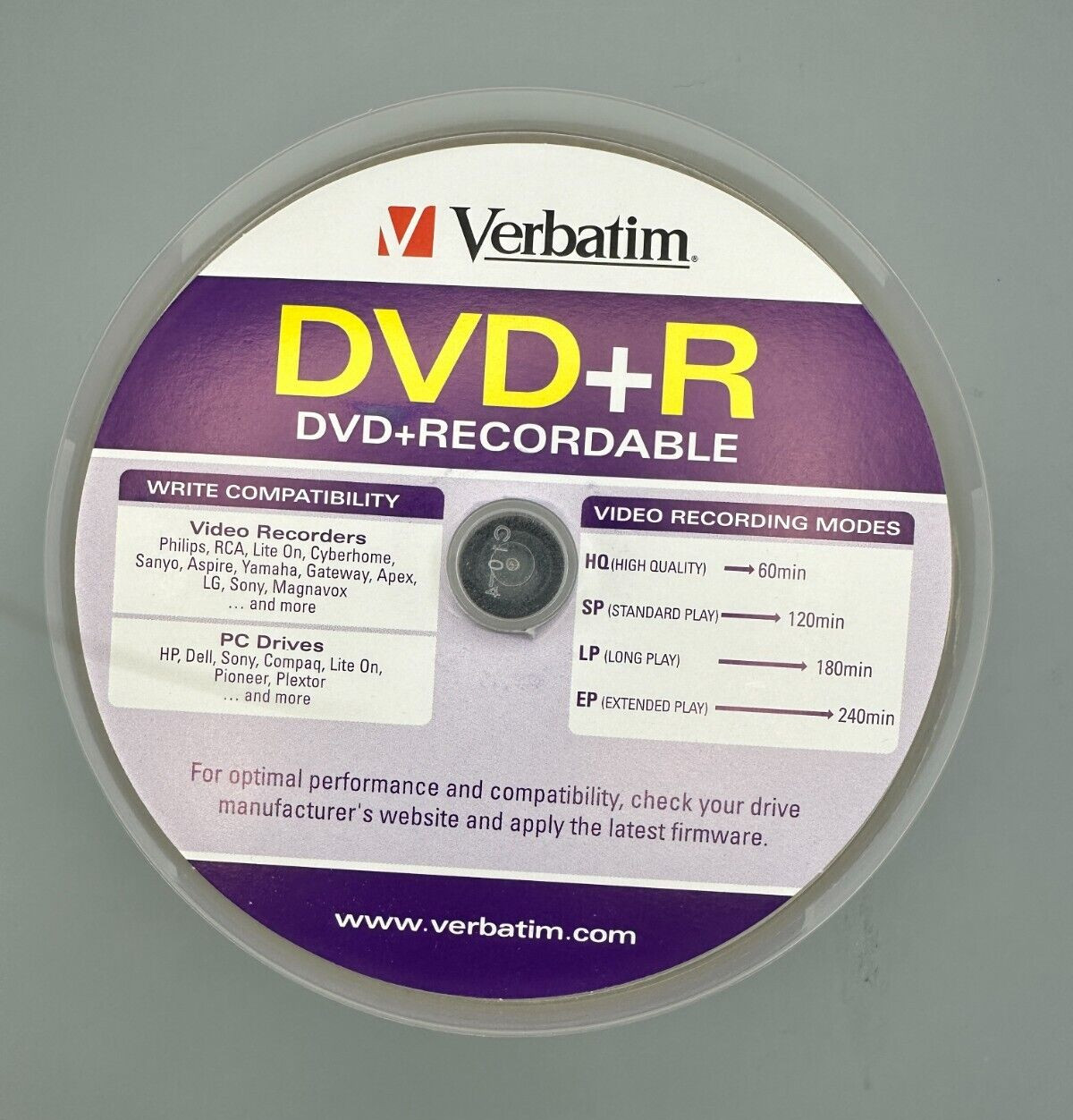 Unused Verbatim DVD+R Recordable DVD Approximately 50 Open Container