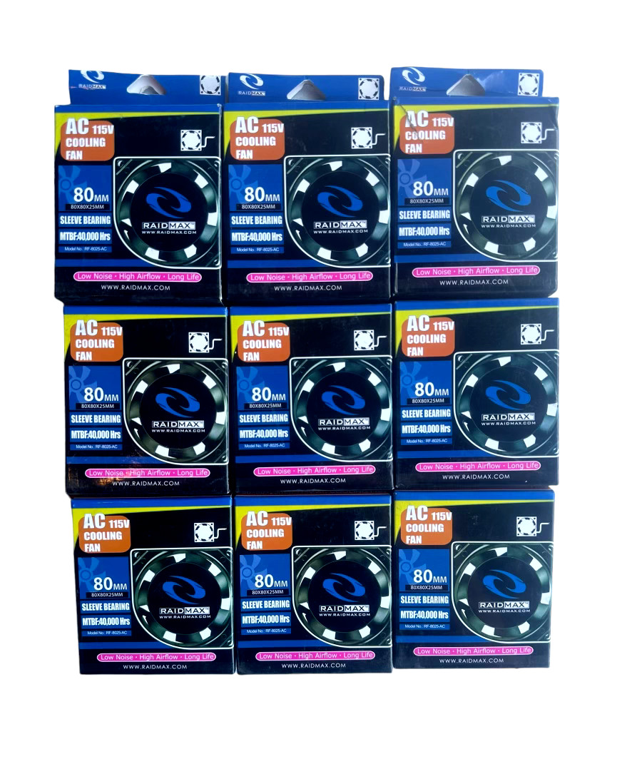 PC Tower Cooling Fan AC 115V 80mm Gaming Case Computer *LOT OF 9*