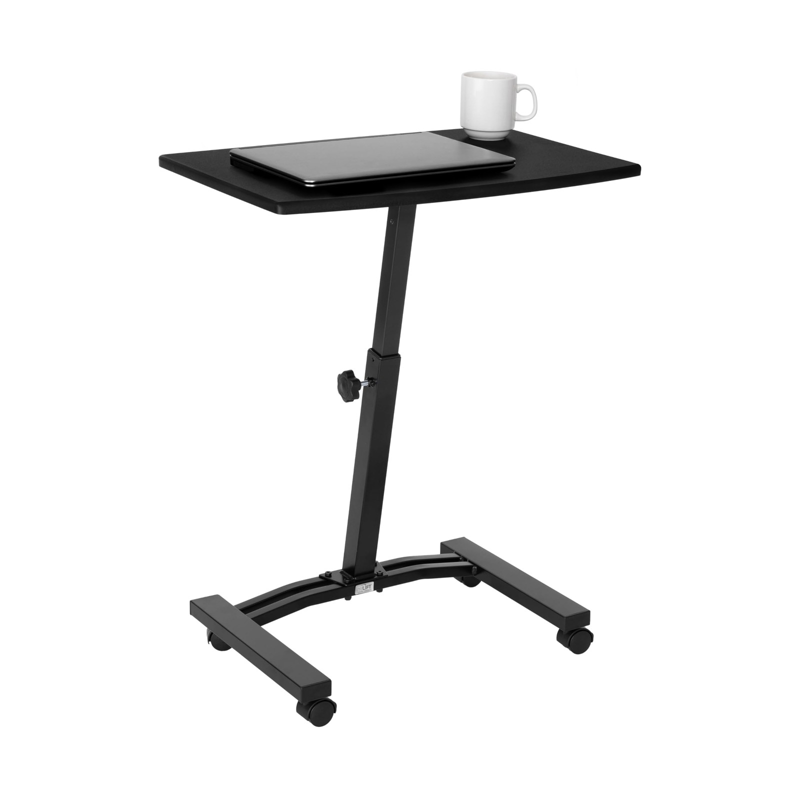 Seville Classics Airlift Height Adjustable Mobile Rolling Laptop Cart Computer W