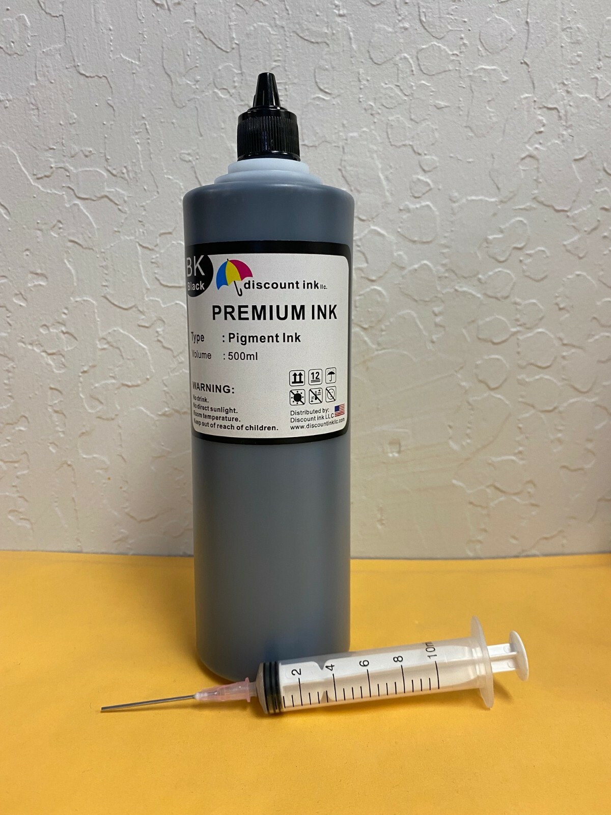 Pigment Black Bulk Refill Ink 500 ml Bottle Dye Color for HP Printer Cartridge