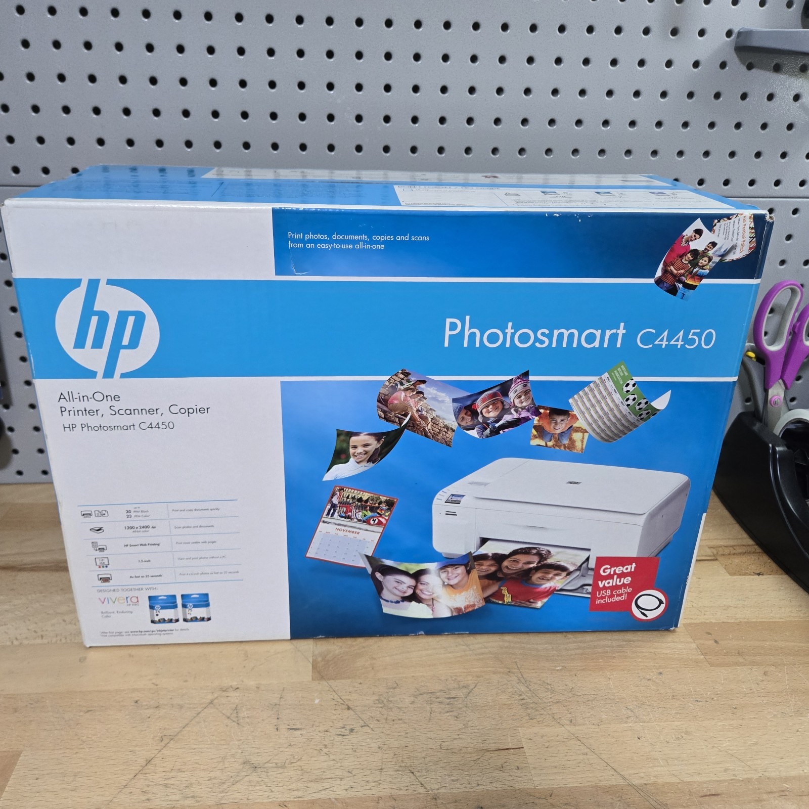 HP Photosmart C4450 All In One Printer Scanner Copier NEW IN SEALED BOX NEW A++