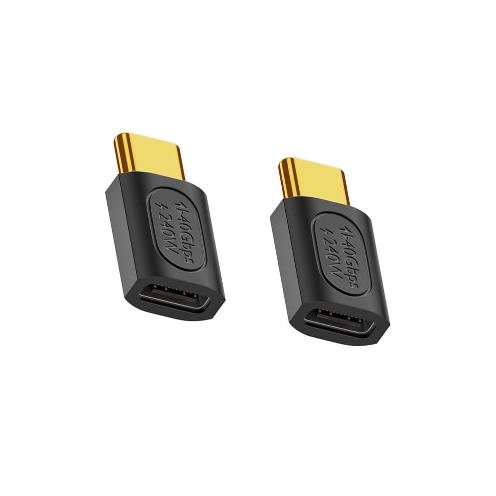 USB 4.0 Coupler 2 Pack, 40Gbps Bidirectional Extender, 240W PD Charging Conne...