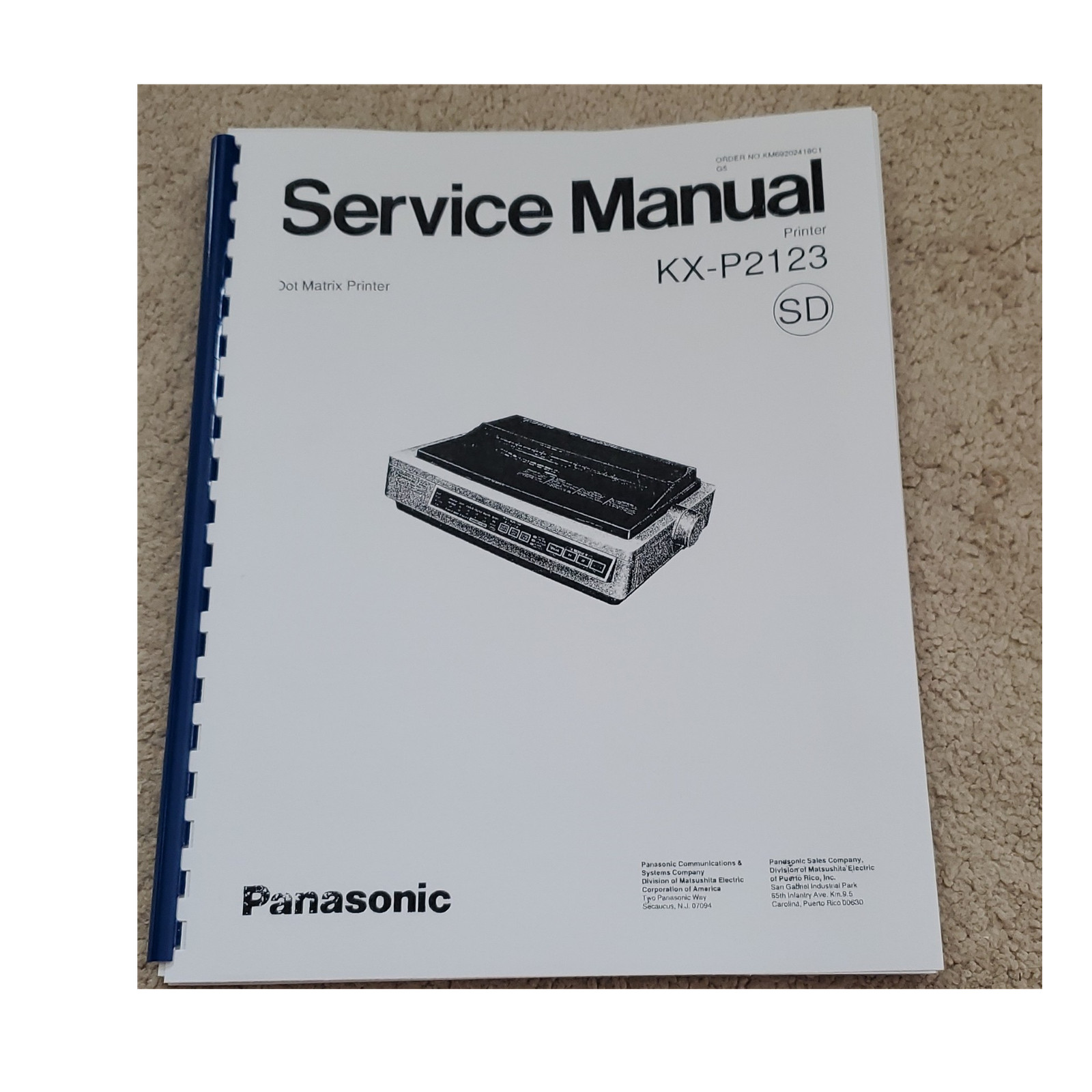 Panasonic KX-P2123 Dot Matrix Printer Service Tech Manual