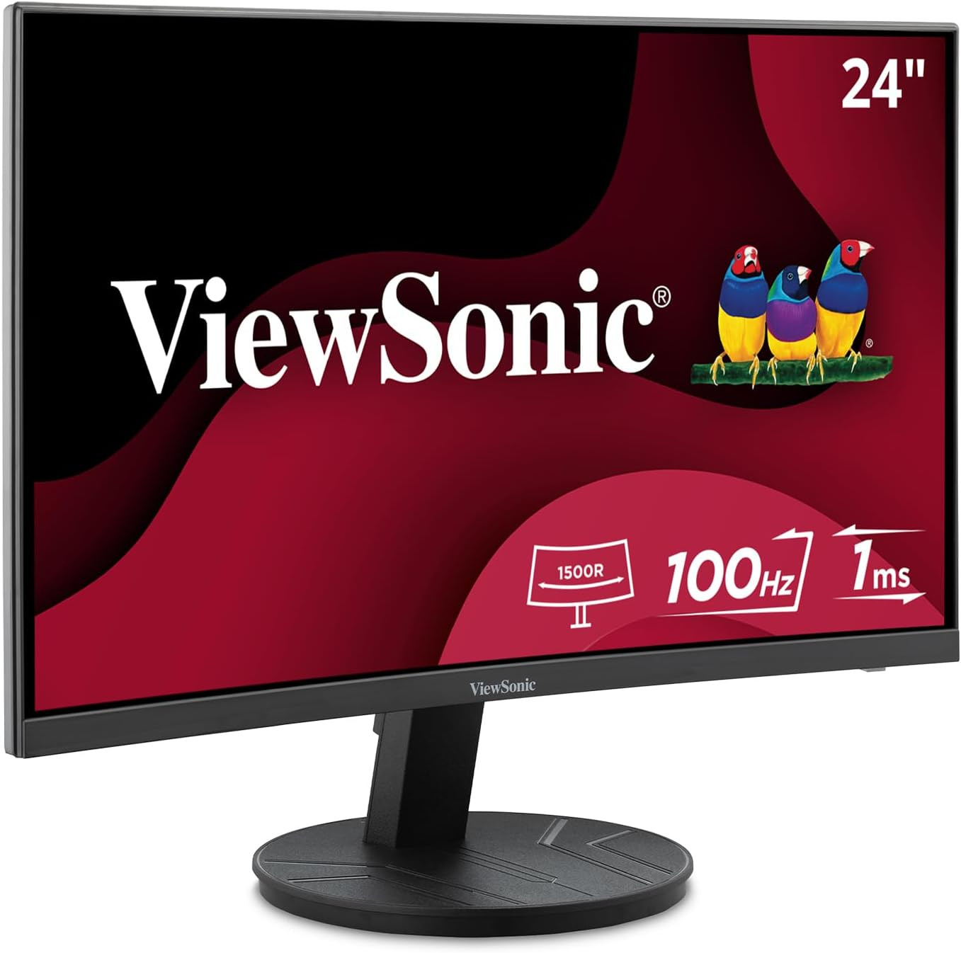VA2416C 24 Inch 1080P Curved Monitor, Frameless Design with Variable Refresh Rat