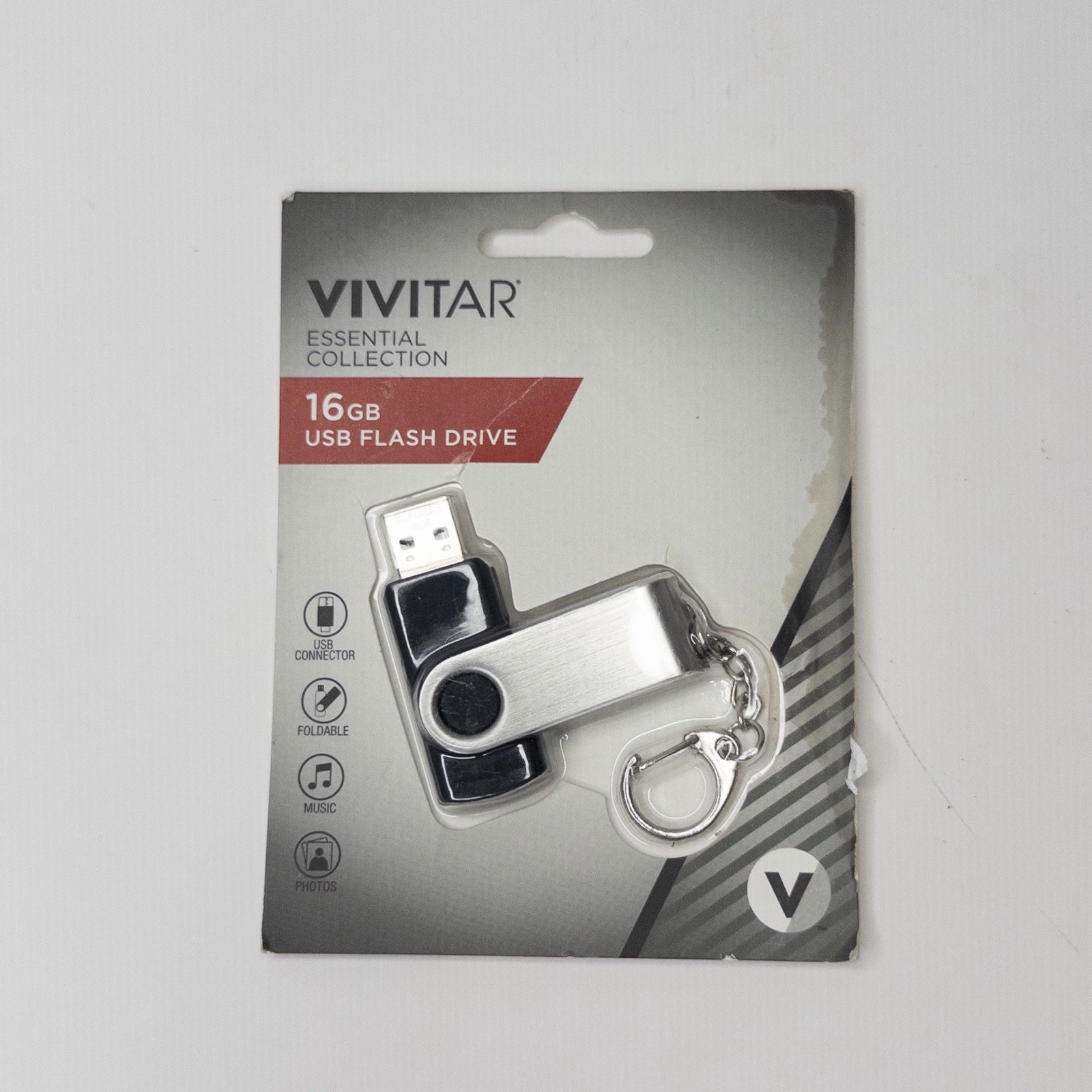 NEW- Vivitar Essential Collection 16GB WHITE USB Flash Drive