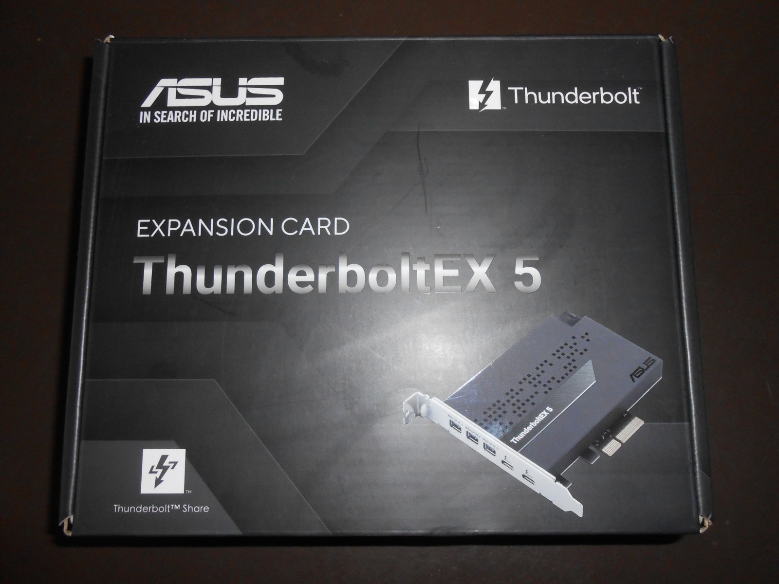 ASUS ThunderboltEX 5 Expansion Card Dual USB-C PCIe 4.0 Display - New Open Box