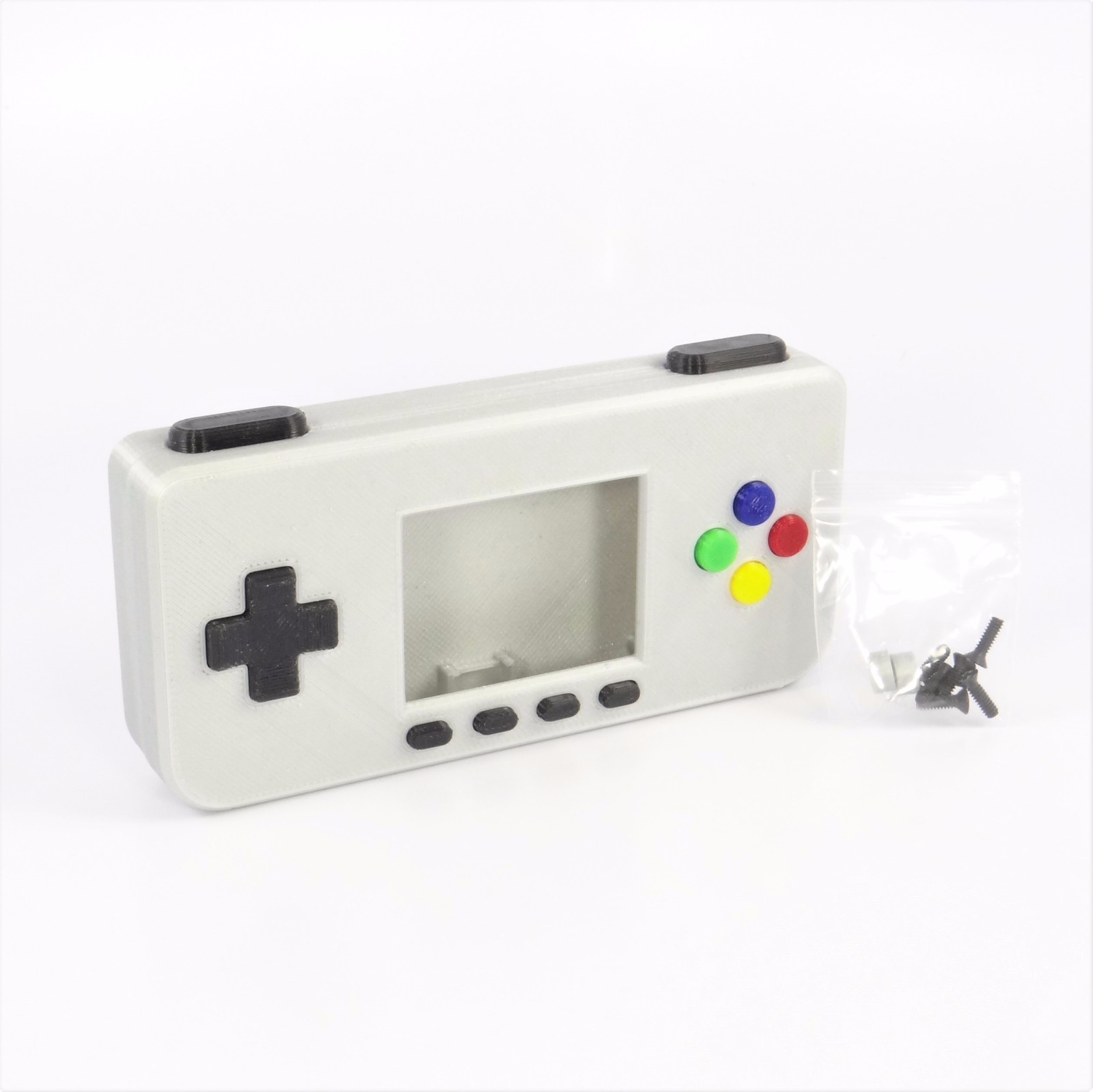 PiGRRL Zero SLVER Game Boy Case Buttons Screws Washers Gameboy Raspberry Pi Zero