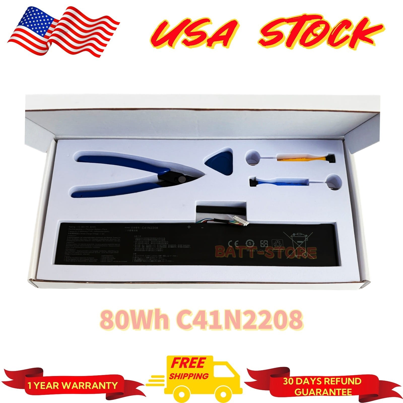 New High Capacity 80Wh C41N2208 Battery For ASUS ROG Ally RC71L PC71L Series