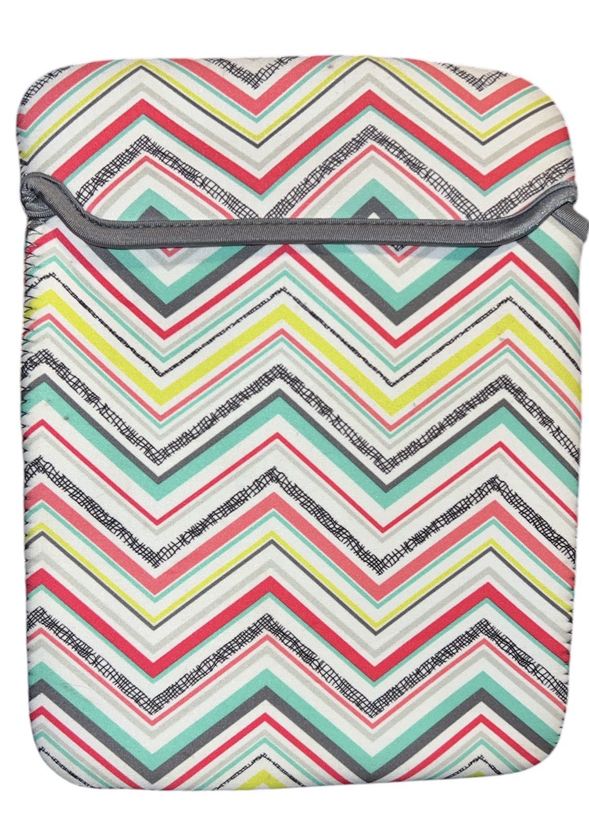 Thirty-One Tote-A-Tablet Case Pouch Sleeve Party Punch Chevron Stripe Travel