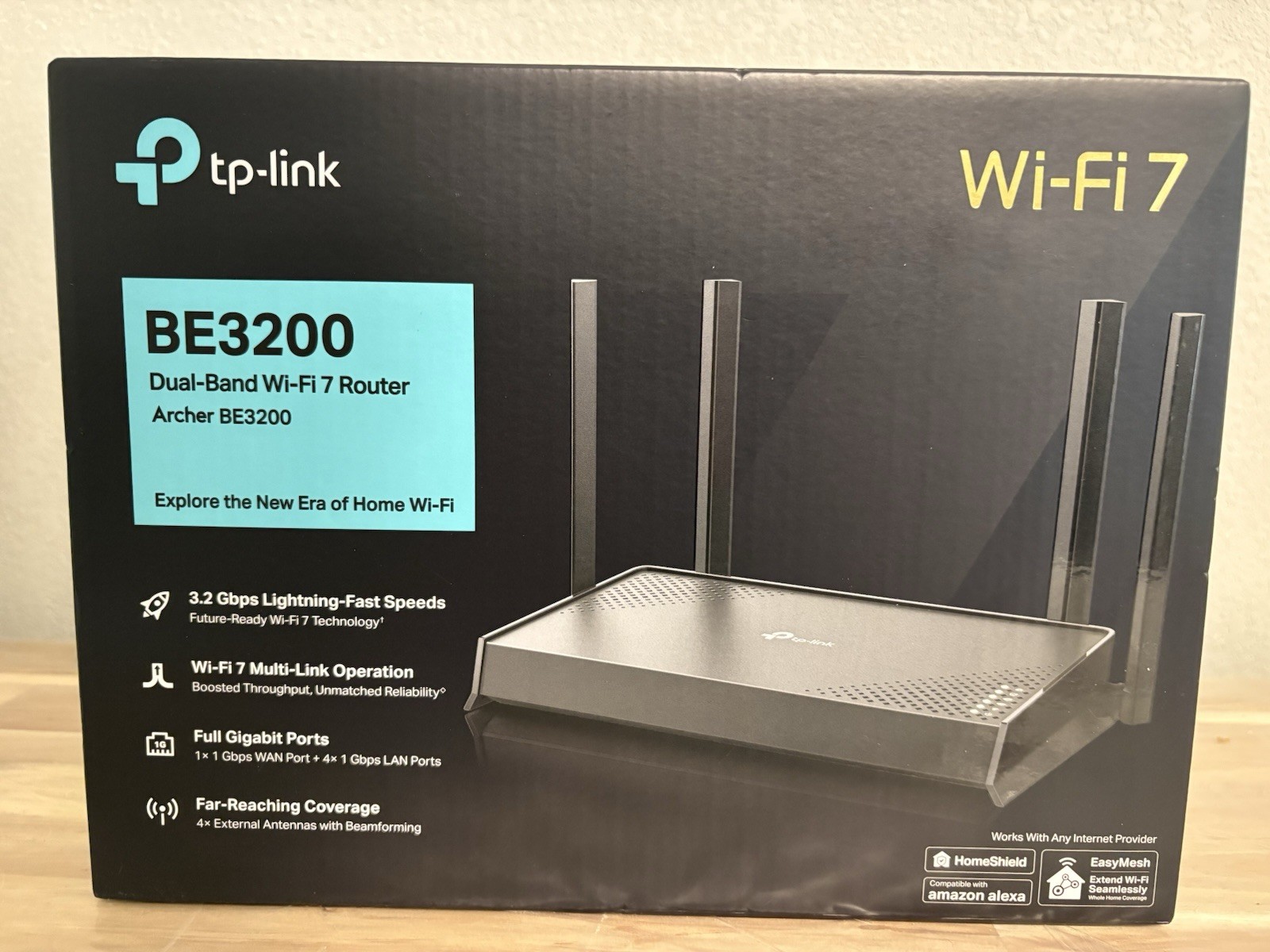 TP-LINK Archer BE3200 Wi-Fi 7 Dual-Band Router 3.2 Gbps 4-Port Gigabit