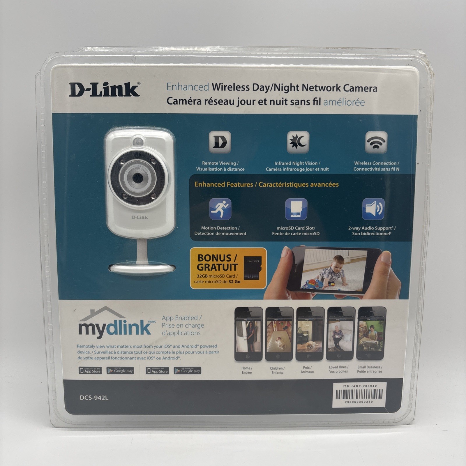 D-Link Enhanced Wireless Day/Night Network Camera DCS-942L New Sealed
