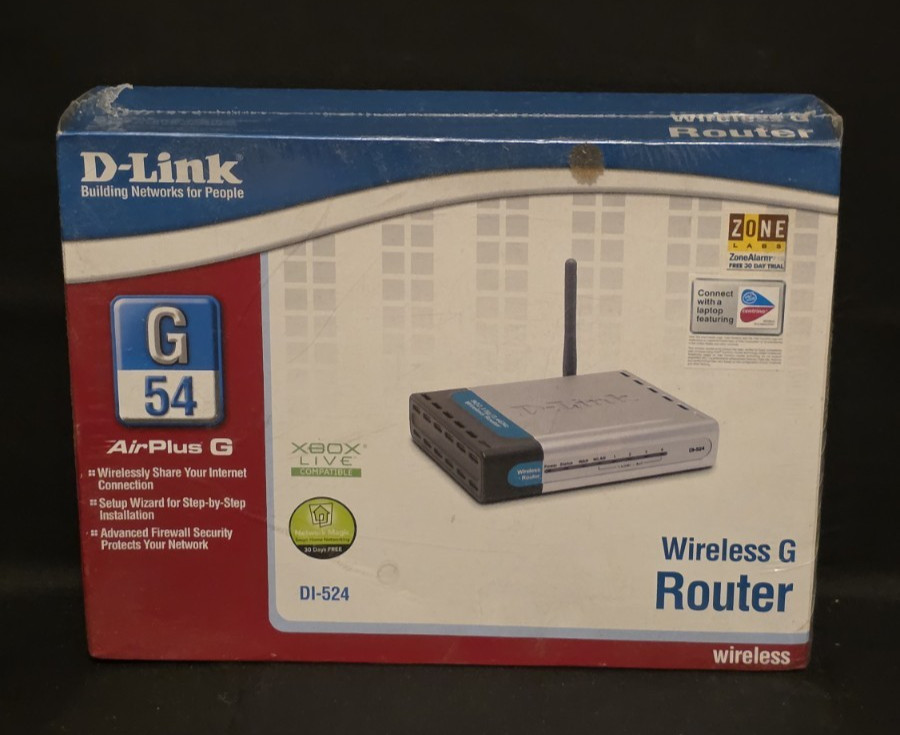 D-Link AirPlus G DI-524 Wireless G Router 4-Port 10/100 Mbps New Sealed